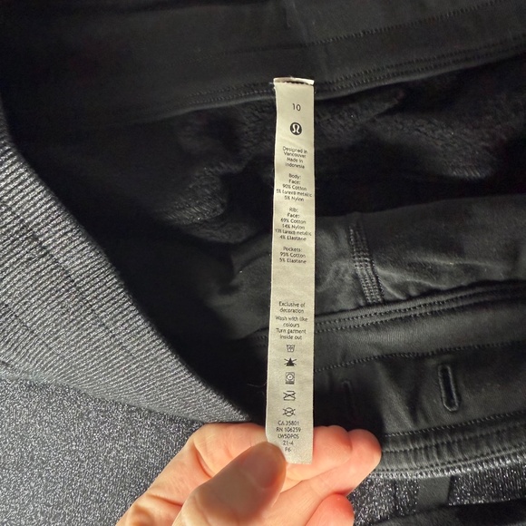 Lululemon Scuba Jogger Sparkle Gray High-Rise Metallic Comfort Lounge - Picture 6 of 8